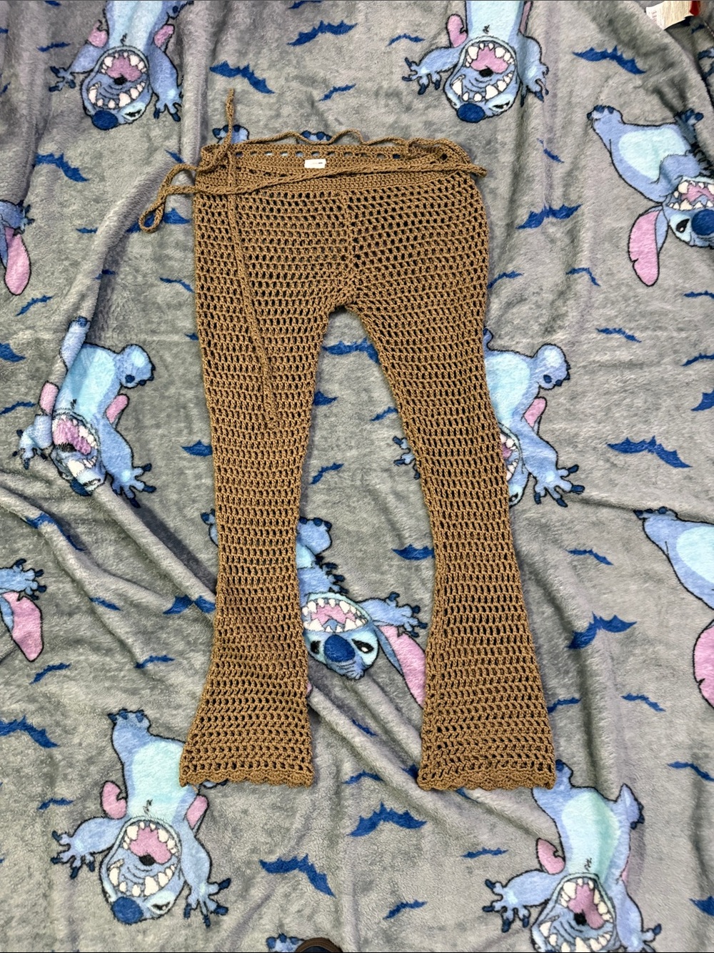 Fashion Nova Crochet Flared Leggings - Brown